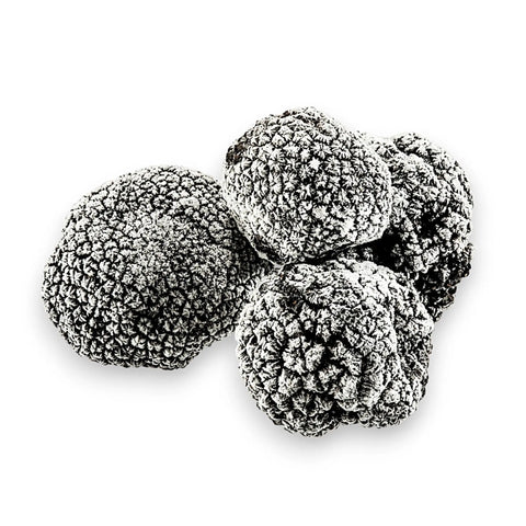Black truffle mushroom cluster with textured surface from Terra Ross gourmet frozen truffles all year round